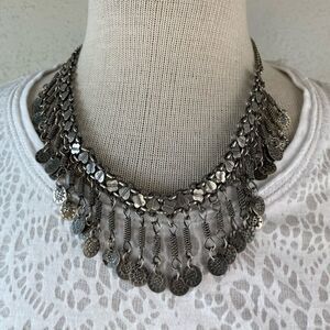 Silver Tone Dangling Necklace EUC